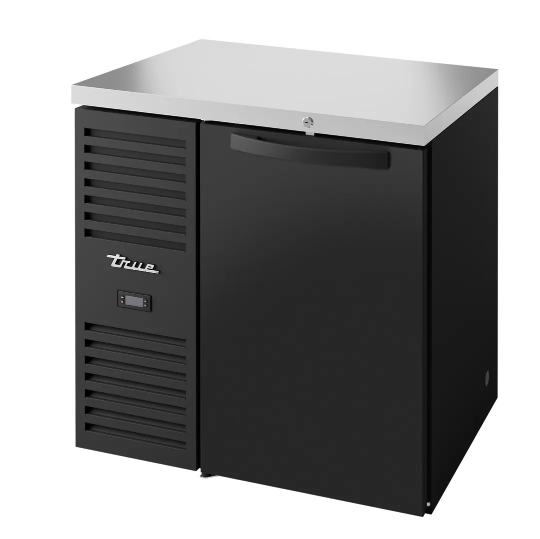 True TBR36-RISZ1-L-B-S-1 36" Solid Swing Door Back Bar Refrigerator with LED Interior Lighting
