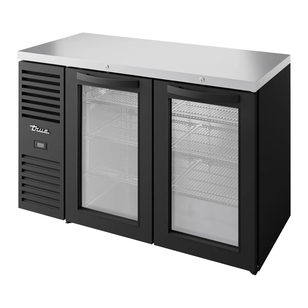 True TBR52-RISZ1-L-B-GG-1 52" Two Swing Glass Door Back Bar Refrigerator with LED Lighting