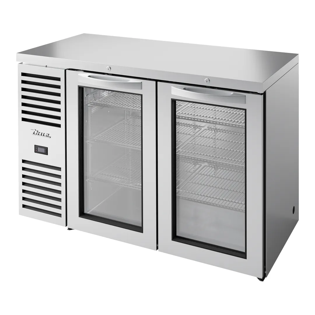 True TBR52-RISZ1-L-S-GG-1 Stainless Steel 52" 2 Swing Glass Door Back Bar Refrigerator w/ LED