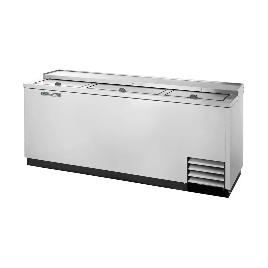 True TD-80-30-S-HC 80" Solid Slide Lid Stainless Steel Deep Well Horizontal Bottle Cooler