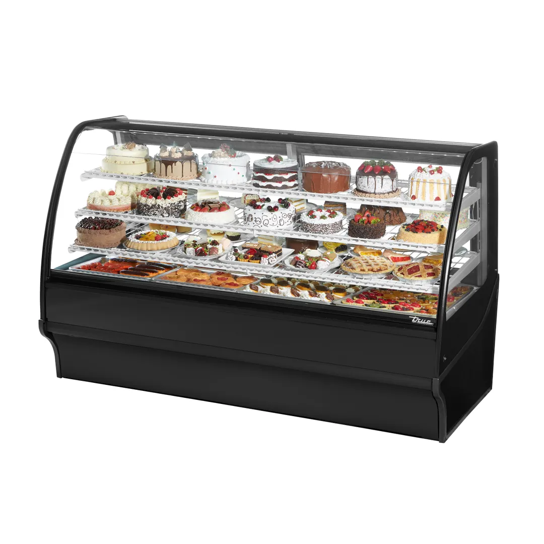 True TDM-R-77-GE/GE-B-W 77" Black Refrigerated Bakery Display Case
