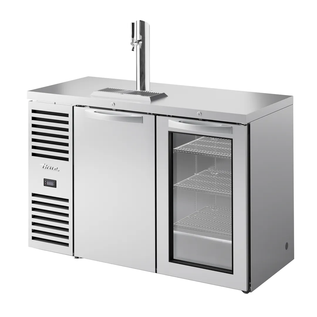 True TDR52-RISZ1-L-S-SG-1 52" Two Section Stainless Steel Draft Beer Cooler, 120 Volts