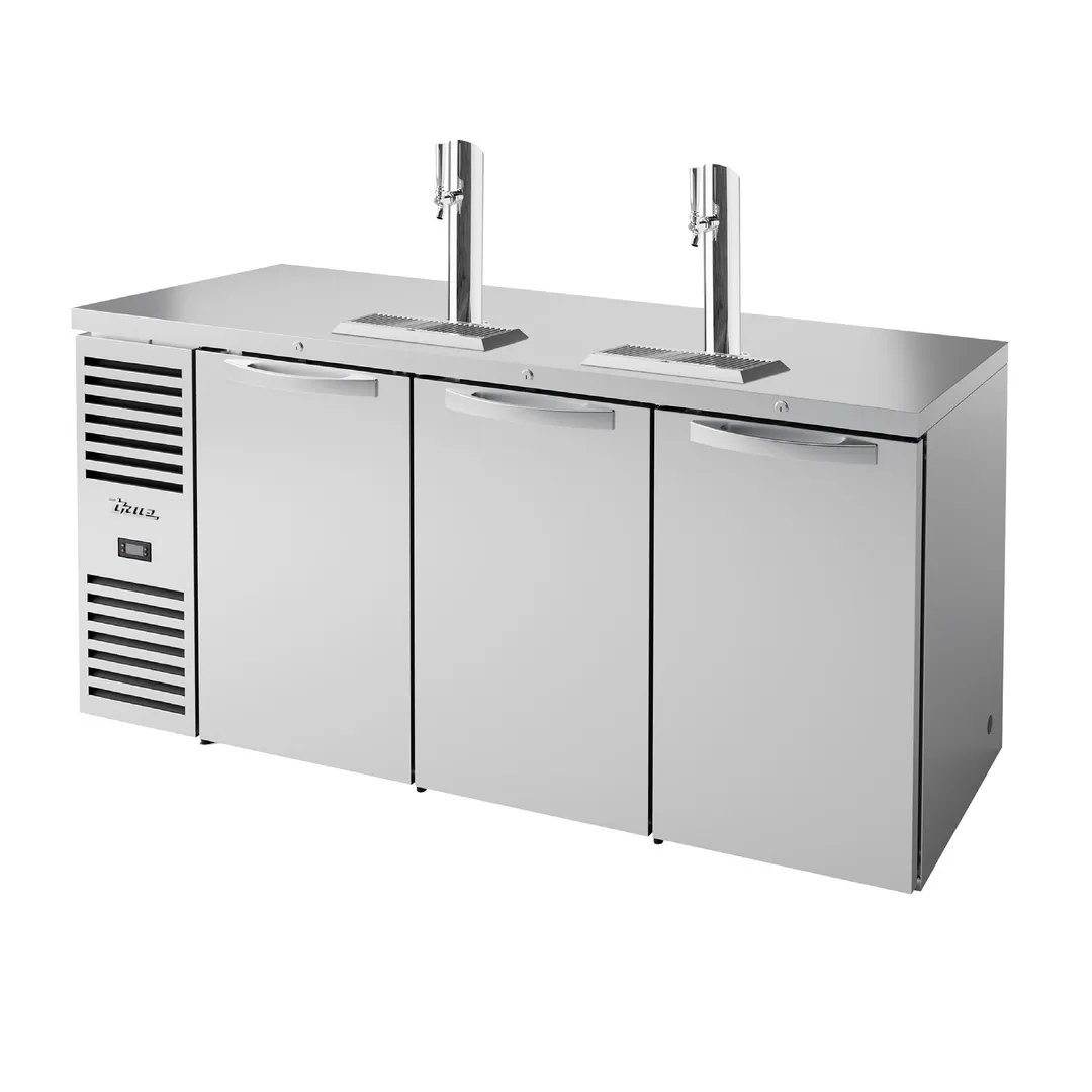 True TDR72-RISZ1-L-S-SSS-1 72" Three Section Solid Door Stainless Steel Draft Beer Cooler