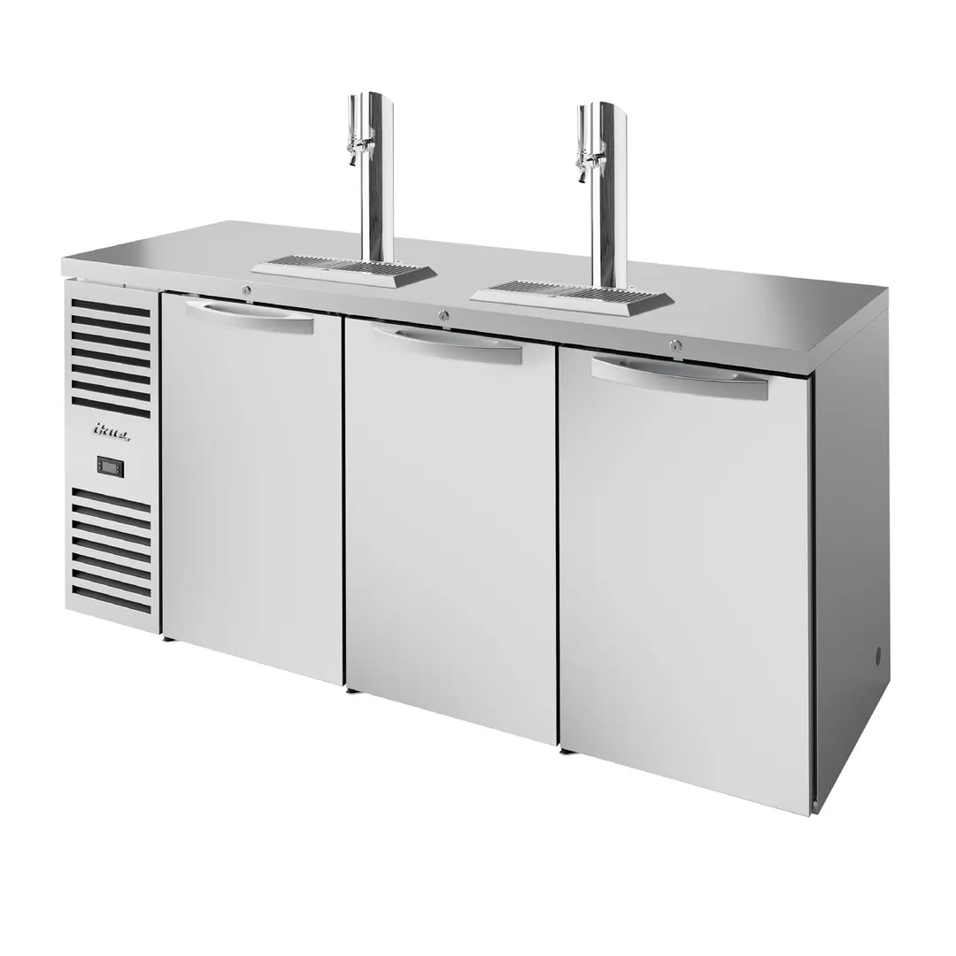 True TDR84-RISZ1-L-S-SSS-1 84" Three Section Stainless Steel Solid Door Draft Beer Cooler