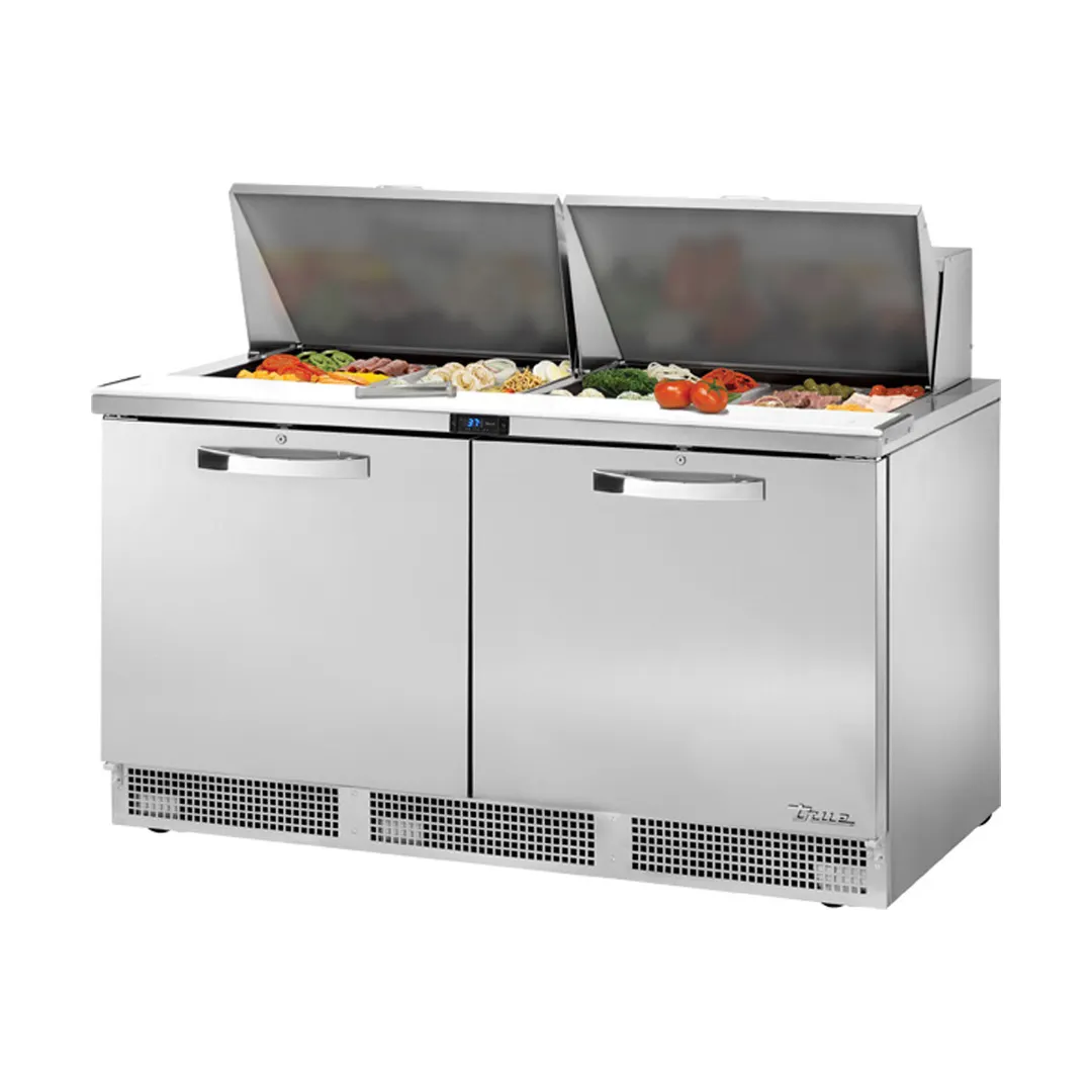 True TFP-64-24M-HC~SPEC3 64" Mega Top Sandwich/Salad Prep Table w/ 2 Doors, 24 Pans