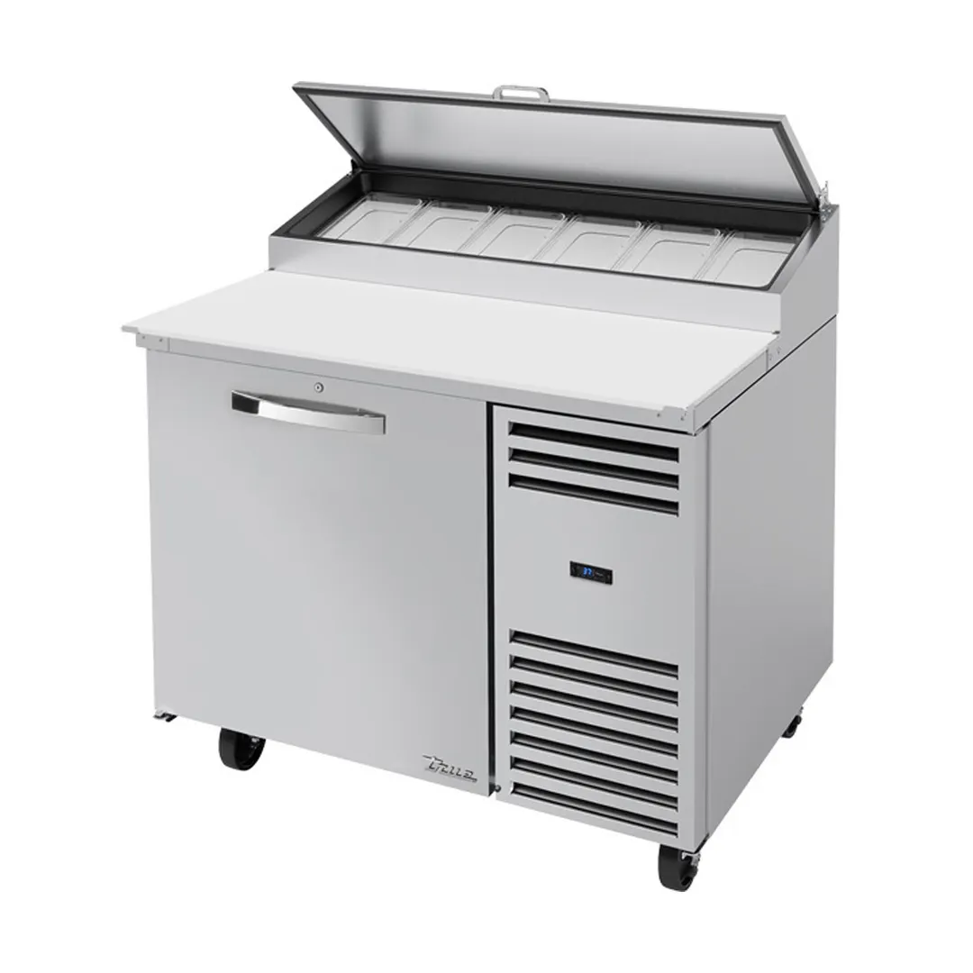 True TPP-AT-44-HC~SPEC3 44" Refrigerated Pizza Prep Table w/ 1 Door, (6) 1/3 Pans