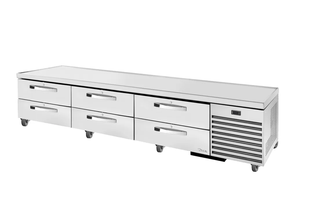 True TRCB-110-HC~SPEC3 110" 6 Drawers Refrigerated Chef Base,  (12) 12" x 20" Pan Capacity