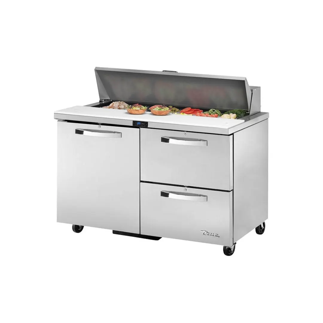 True TSSU-48-12D-2-HC~SPEC3 48" Sandwich / Salad Prep Table w/ 2 Drawers & 1 Door, 12 Pans