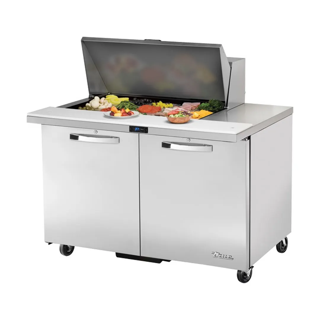 True TSSU-48-15M-B-HC~SPEC3 48" Mega Top Sandwich/Salad Prep Table w/ 2 Doors 15 Pans