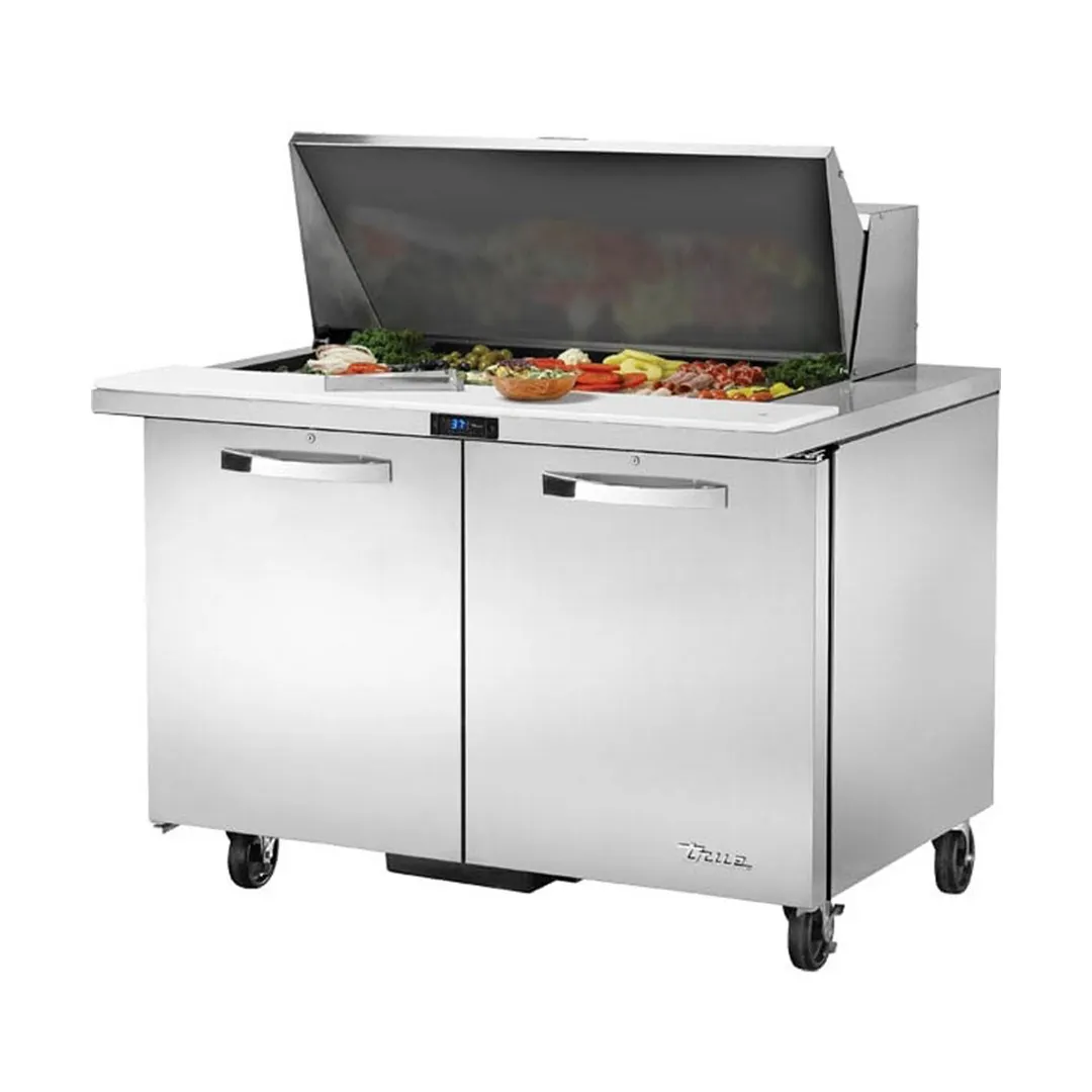 True TSSU-48-18M-B-HC~SPEC3 48" Mega Top Sandwich/Salad Prep Table w/ 2 Doors 18 Pans