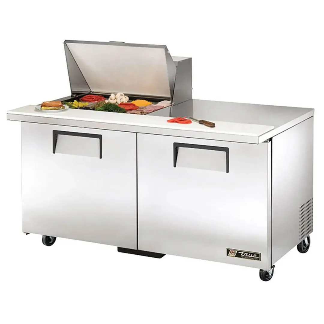 True TSSU-60-12M-B-HC 60" Mega Top Sandwich/Salad Prep Table w/ 2 Doors 12 Pans