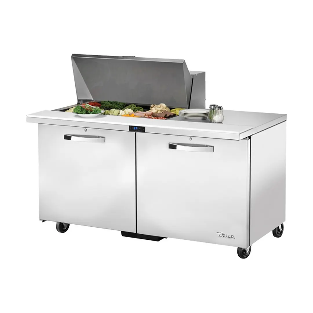True TSSU-60-15M-B-HC~SPEC3 60" Mega Top Sandwich/Salad Prep Table w/ 2 Doors 15 Pans