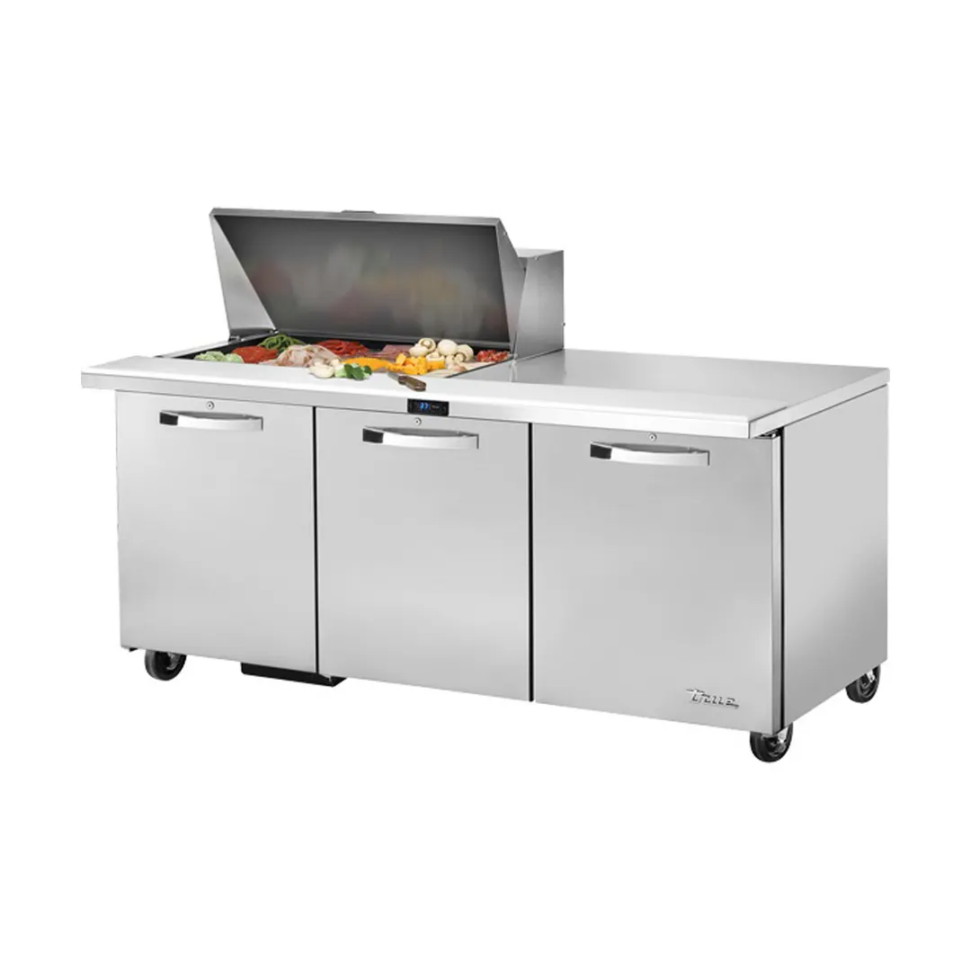 True TSSU-72-15M-B-HC~SPEC3 72" Mega Top Sandwich/Salad Prep Table w/ 3 Doors, 15 Pans