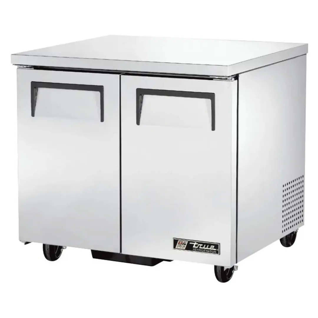 True TUC-36-HC 36" 2-Section Undercounter Refrigerator w/ 2 Solid Doors