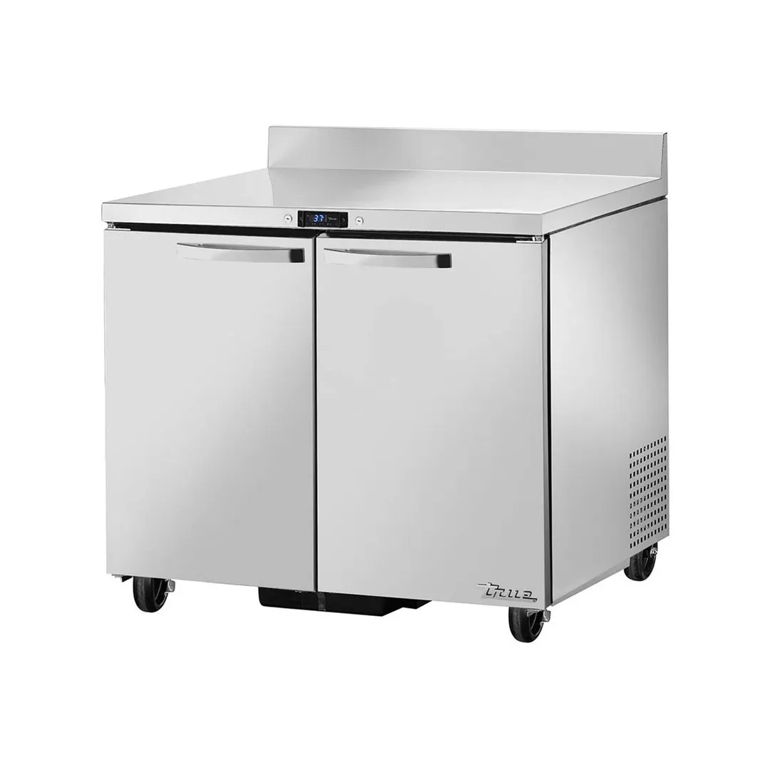 True TWT-36-HC~SPEC3 36" 2-Section Worktop Refrigerator w/ 2 Doors, All Stainless Steel