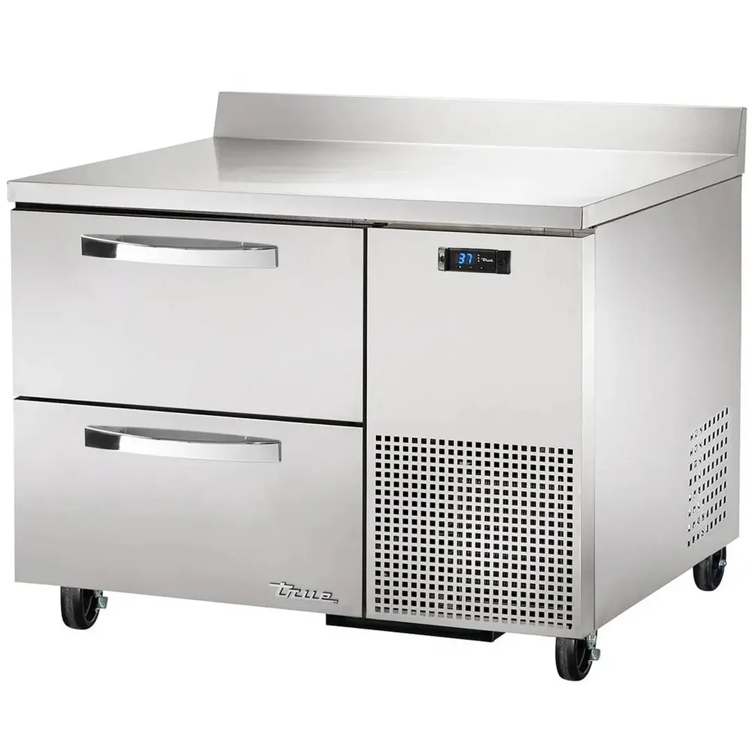 True TWT-44D-2-HC~SPEC3 44" 1-Section Worktop Refrigerator w/ 2 Drawers, Side Mount Front Breather