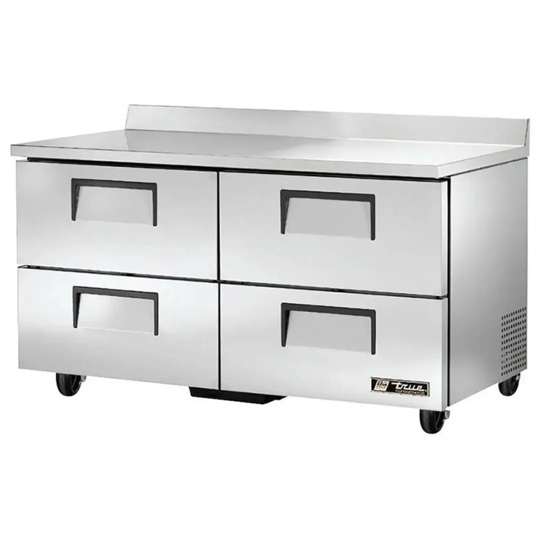 True TWT-60D-4-HC 60" 2-Section Worktop Refrigerator w/ 4 Drawers, Rear Mounted