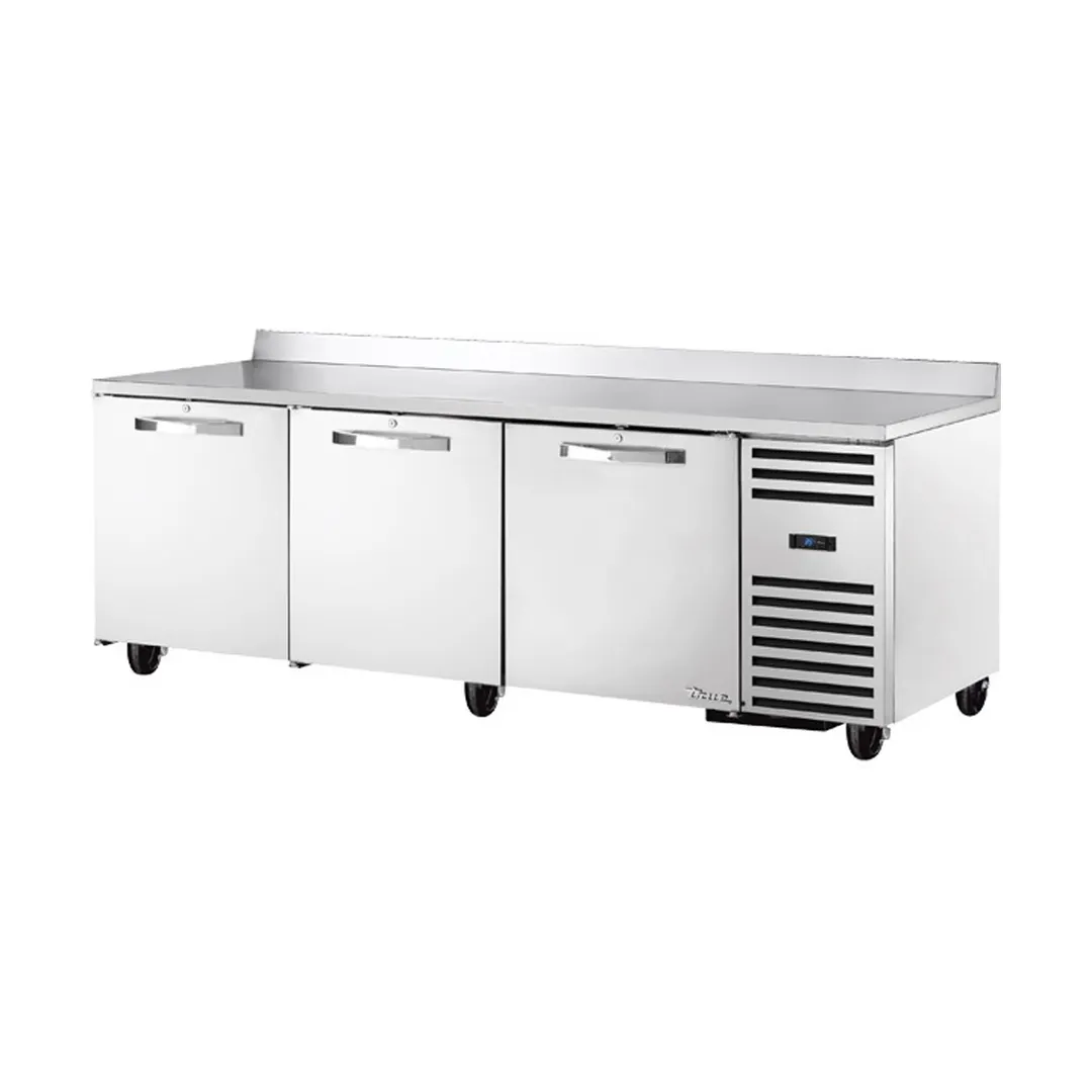 True TWT-93-HC~SPEC3 93" 3-Section Worktop Refrigerator w/ 3 Doors, Stainless Steel