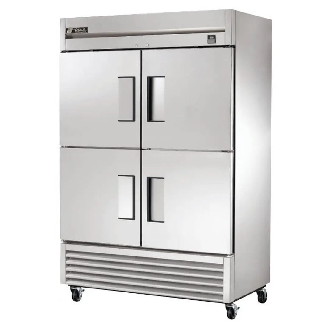 True TS-49F-4-HC 54" 2-Section Reach-In Freezer, 4 Half Hinged Doors, Bottom Mount, 49 cu. ft., Stainless Steel