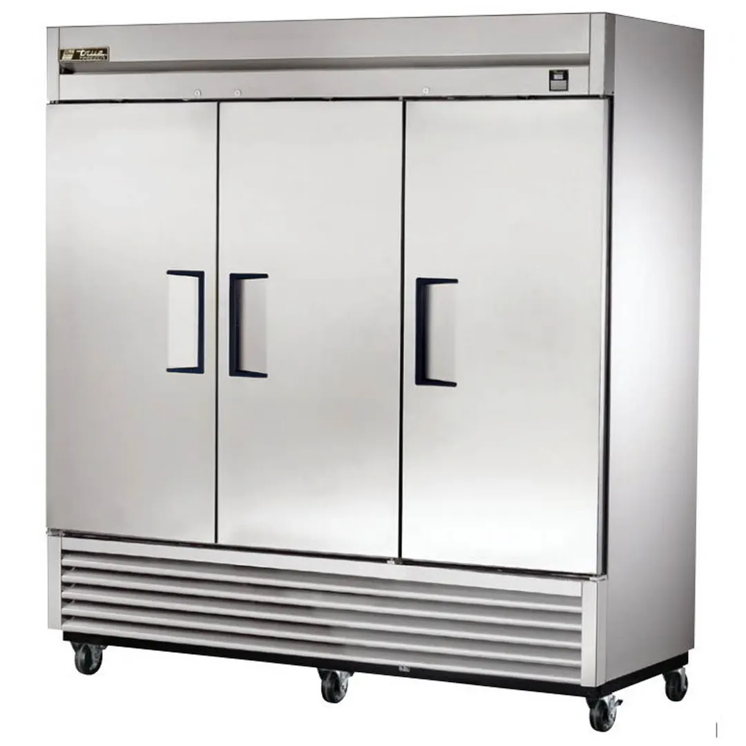 True TS-72F-HC 78" 3-Solid Door Reach-In Freezer, Bottom Mount, 72 cu. ft., Stainless Steel