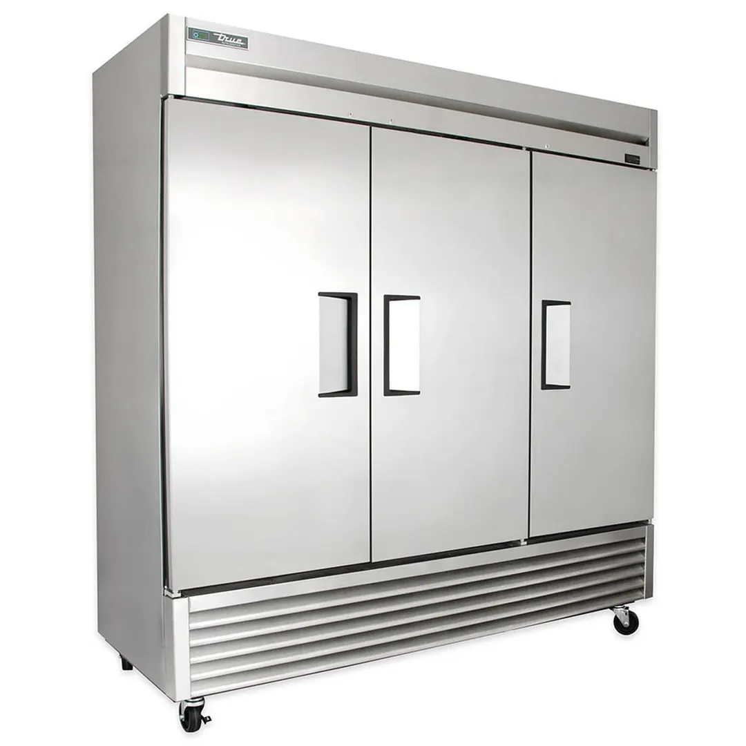 True TS-72F-HC 78" 3-Solid Door Reach-In Freezer, Bottom Mount, 72 cu. ft., Stainless Steel