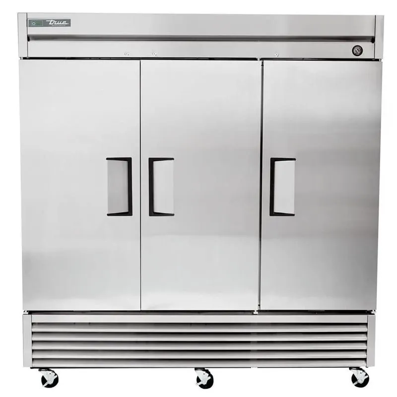 True TS-72F-HC 78" 3-Solid Door Reach-In Freezer, Bottom Mount, 72 cu. ft., Stainless Steel