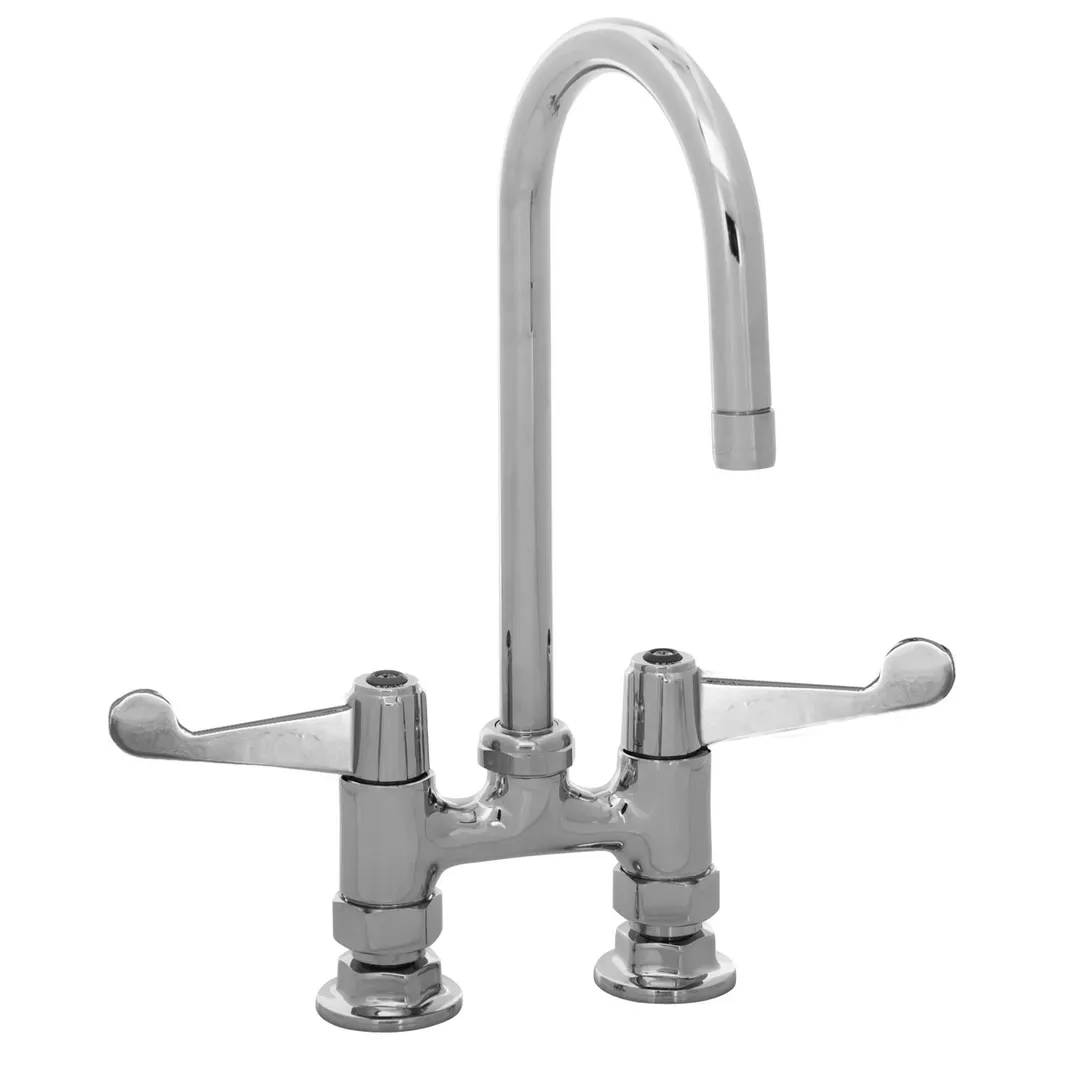 T&S Brass 5F-4DWS05 Equip Faucet, 4" Center, Deck Mount, 5-1/2" Gooseneck