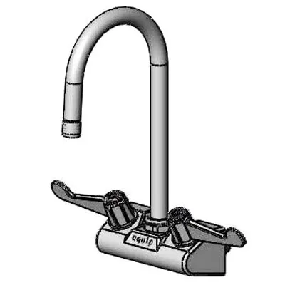 T&S Brass 5F-4WWX05 Equip Faucet, 4" Wall Mount, 5-1/2" Swivel Gooseneck