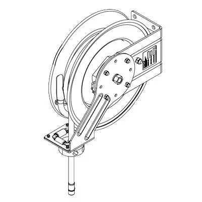 T&S Brass 5HR-342-GH Hose Reel, 50' X 1/2", No Spray Gun/Valve