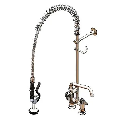 T&S Brass 5PR-4DLS08 Equip Pre-Rinse Unit, 4", Deck Mount Base