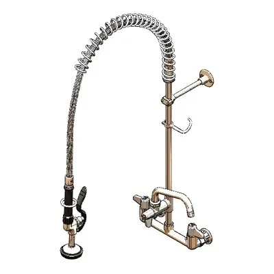 T&S Brass 5PR-8W06 Equip Pre-Rinse Unit, 8" Centers, Wall Mount Base