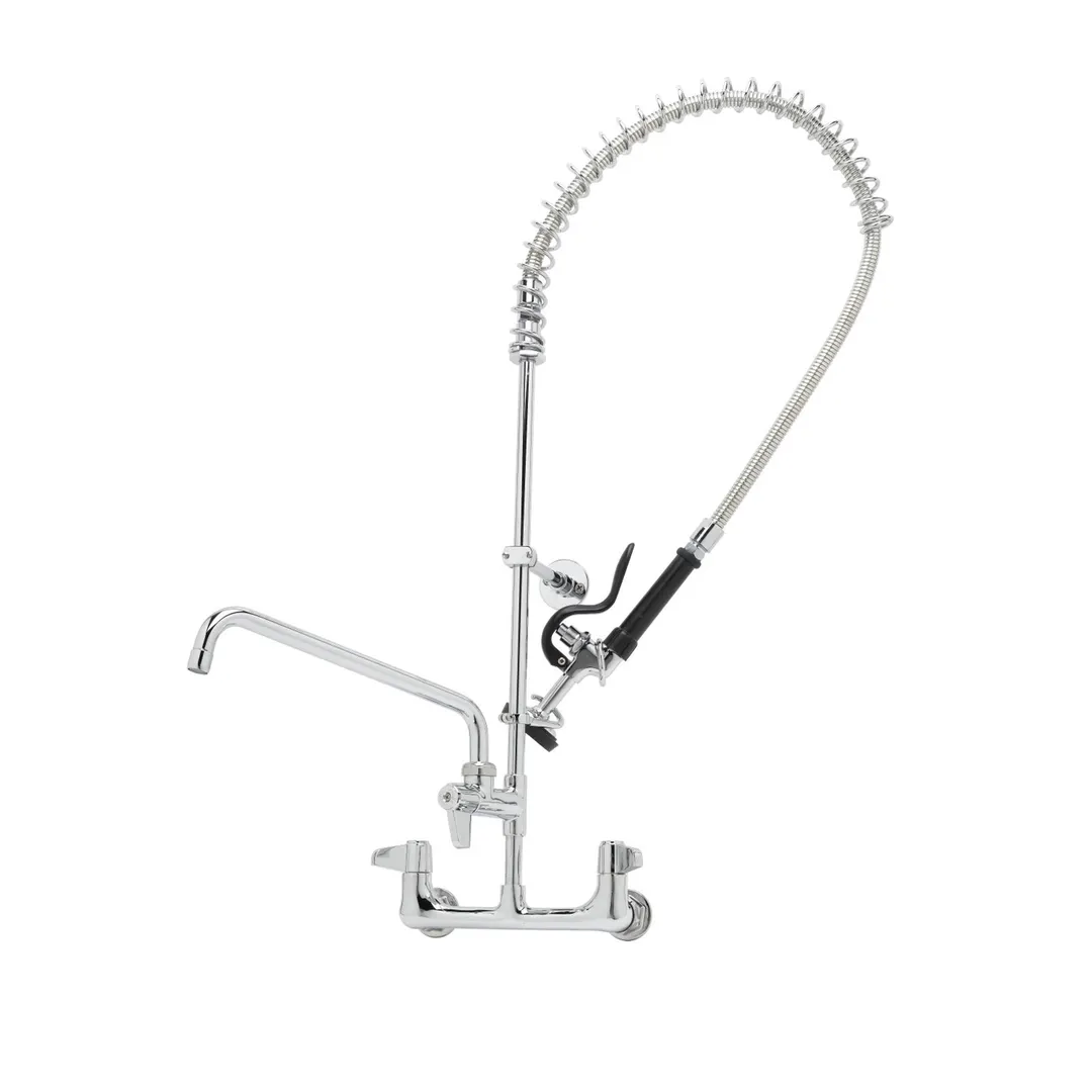 T&S Brass 5PR-8W12 Equip Pre-Rinse Unit, 8" Centers, Wall Mount Base