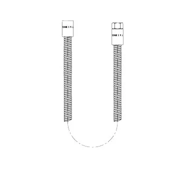 T&S Brass B-0044-H2AML Hose, 44" Flexible, Less Handle, Stainless Steel