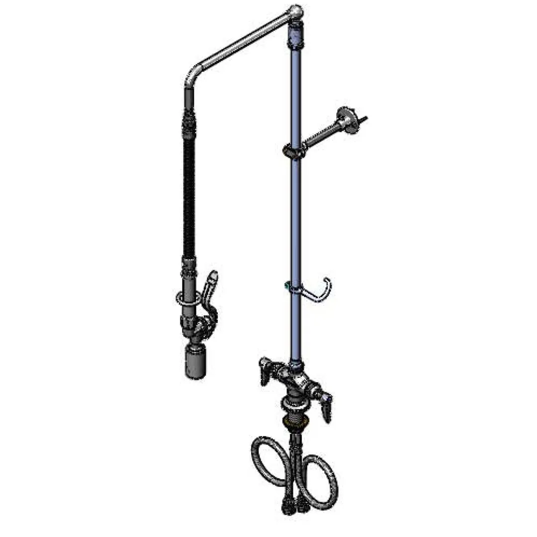 T&S Brass B-0111-BC Easyinstall Pre-Rinse, Overhead Swivel Arm, Single Hole Base