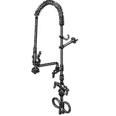 T&S Brass B-0113-12-CRVB Easyinstall Pre-Rinse Unit, Single-Deck Mount