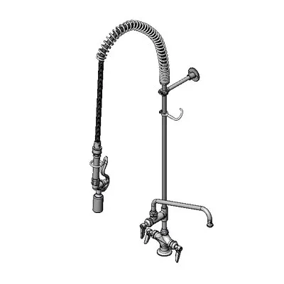 T&S Brass B-0113-12CRBJSW Easyinstall Pre-Rinse Unit, Single Hole Deck Mount