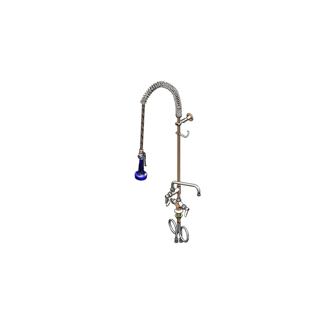 T&S Brass B-0113-A06-B08 Easyinstall Pre-Rinse Unit, Deck Mount Mixing Faucet
