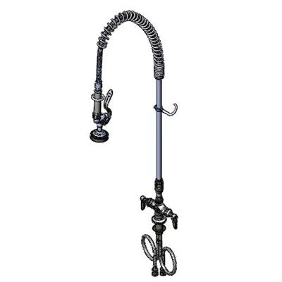 T&S Brass B-0113-V Easyinstall Pre-Rinse Unit, Spring Action, Single Hole Base