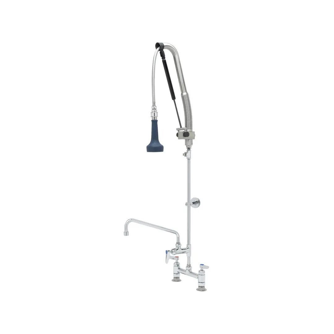 T&S Brass B-0123-12CRB8TP Easyinstall Pull Down Pre-Rinse Unit, Deck Mount Base