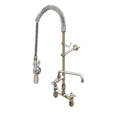 T&S Brass B-0123-12CRCVBC Easyinstall Pre-Rinse Unit, Deck Mount Base