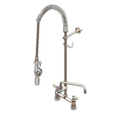 T&S Brass B-0123-A12-V-BC Easyinstall Pre-Rinse Unit, Deck Mount Base