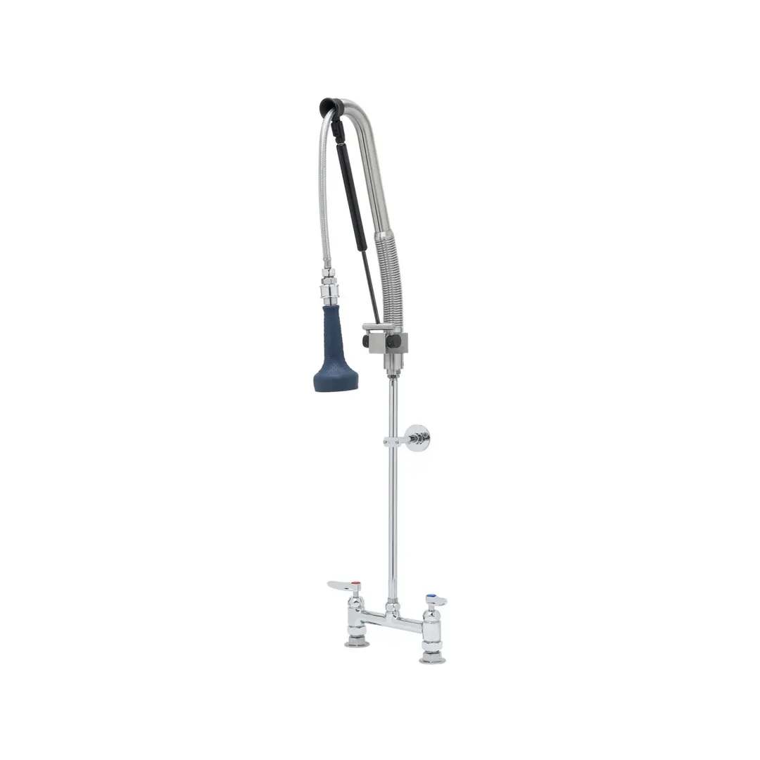 T&S Brass B-0123-CR-B8P Easyinstall Pre-Rinse Unit, Deck Mount Base, 8" Center