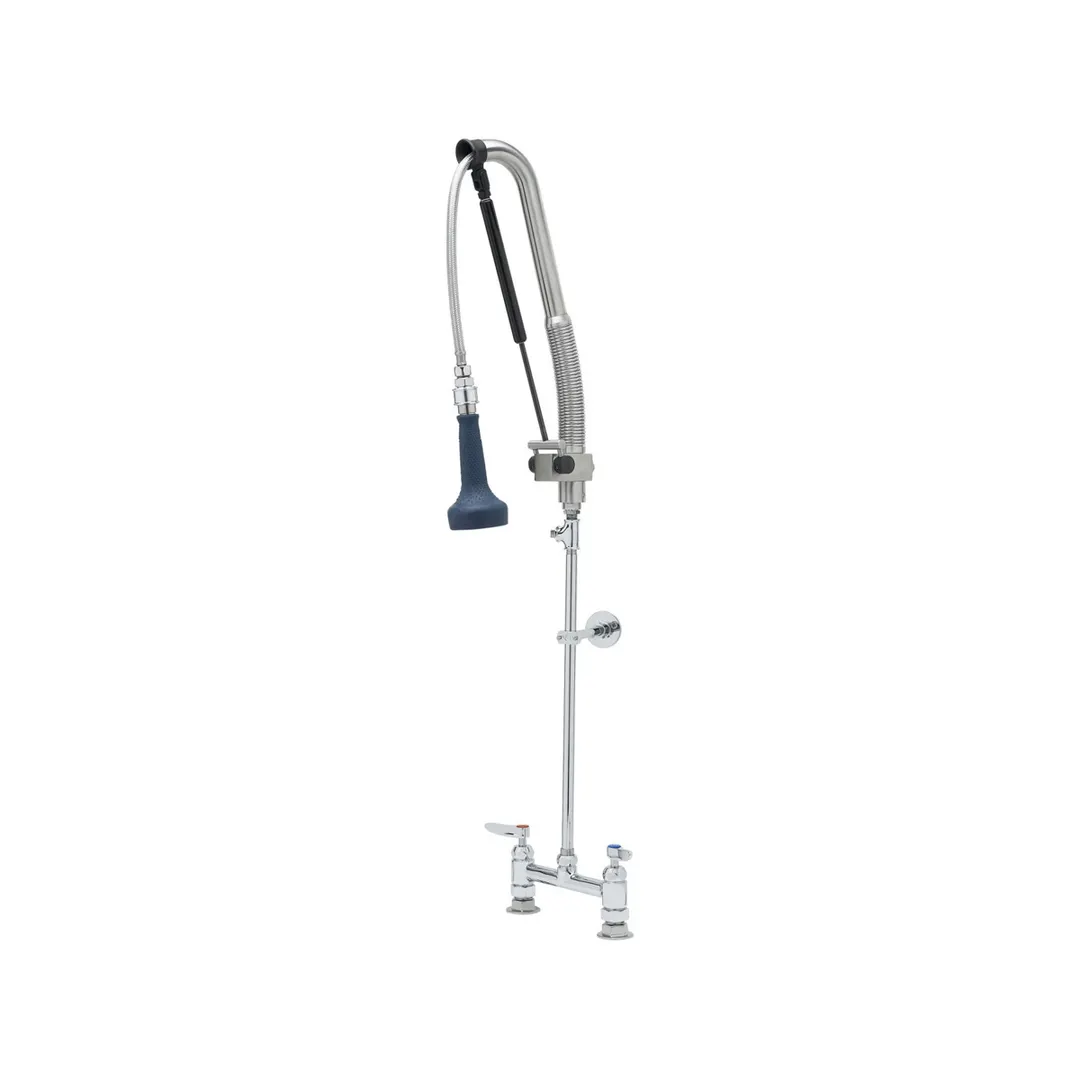 T&S Brass B-0123-CR-B8TP Easyinstall Pre-Rinse Unit, Deck Mount Base, 8" Center