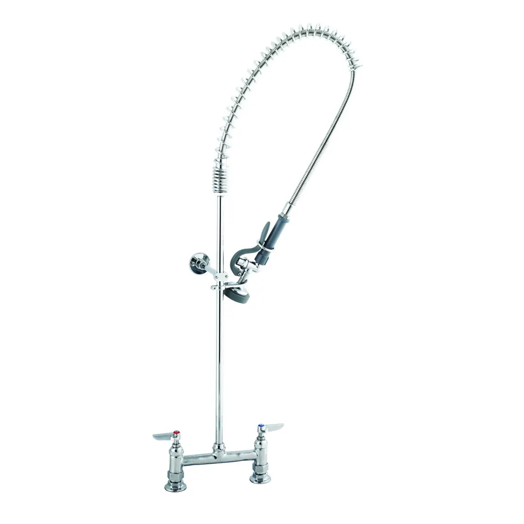 T&S Brass B-0123-CR-B Easyinstall Pre-Rinse Unit, Deck Mount Base, 8" Center