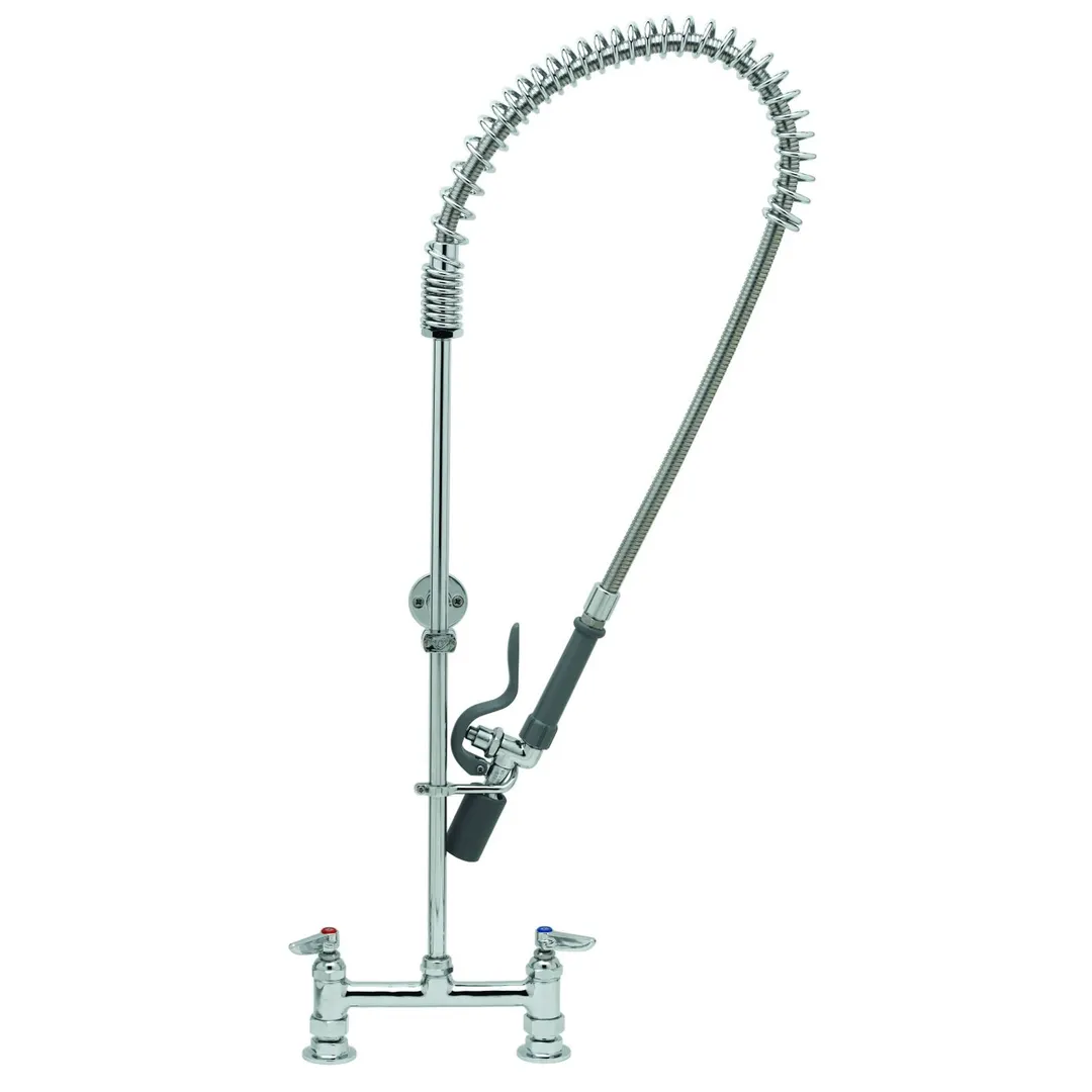 T&S Brass B-0123-CR-BC Easyinstall Pre-Rinse Unit, Deck Mount Base, 8" Center