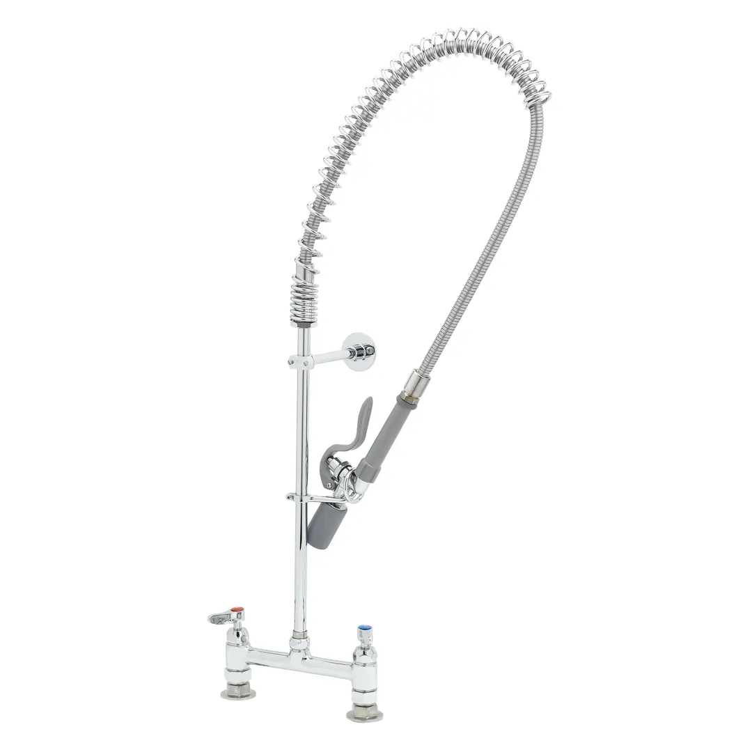 T&S Brass B-0123-CR-BJ Easyinstall Pre-Rinse Unit, Deck Mount Base, 8" Center