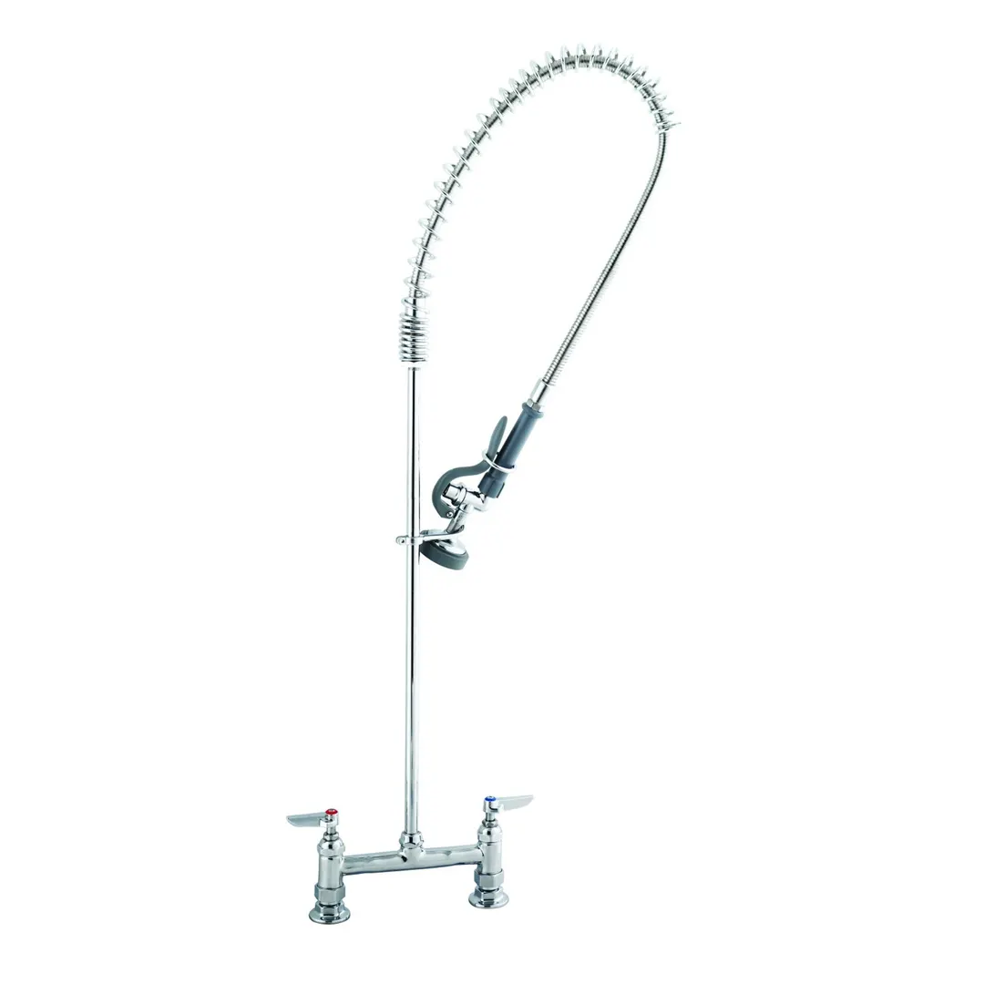 T&S Brass B-0123-CR Easyinstall Pre-Rinse Unit, Deck Mount Base, 8" Center