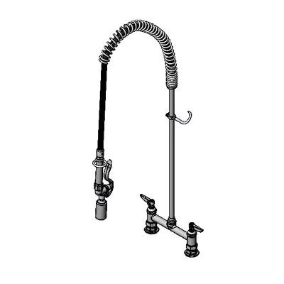 T&S Brass B-0123-J Easyinstall Pre-Rinse Unit, Deck Mount Base, 8" Center