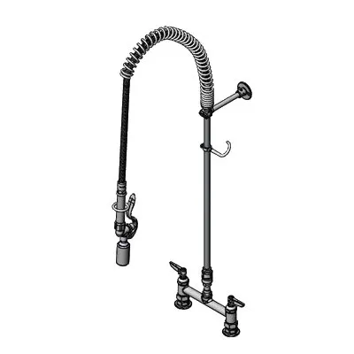 T&S Brass B-0123-V-BC Easyinstall Pre-Rinse Unit, Deck Mount Base, 8" Center