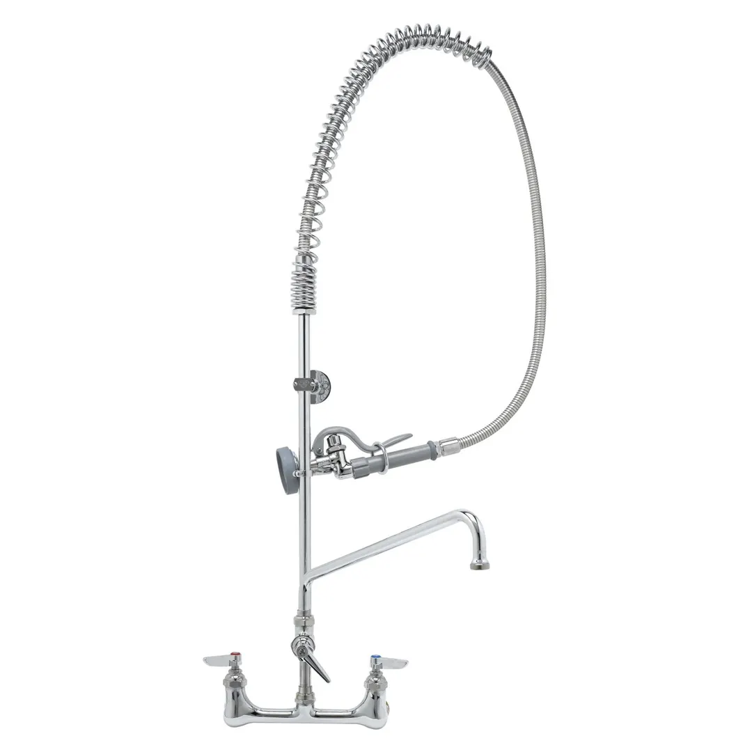T&S Brass B-0133-01 Easyinstall Pre-Rinse Unit, Mixing Faucet, 8" Wall Mount